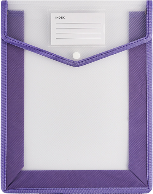 그리뉴얼 파스텔톤 똑딱이 서류 파일 케이스 A4, 퍼플, 1개