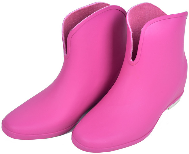 2mm 日系繽紛時尚 內增高輕量短筒雨靴/雨鞋