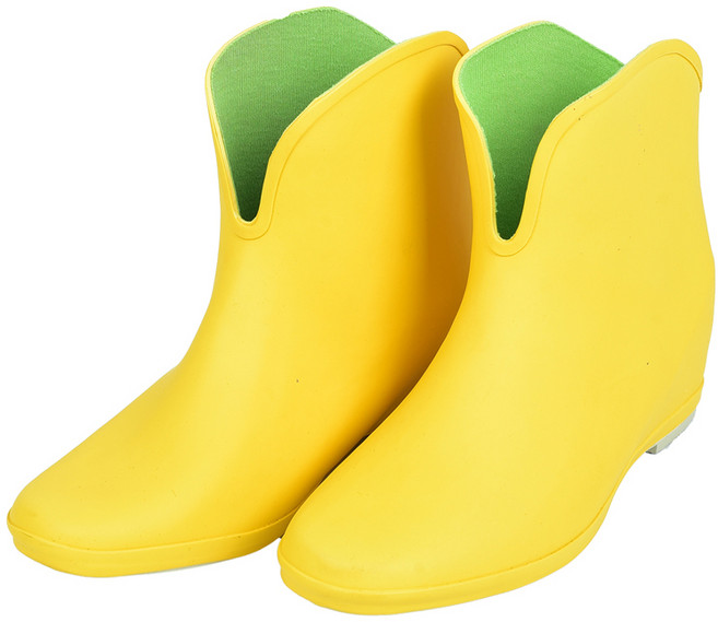 2mm 日系繽紛時尚 內增高輕量短筒雨靴/雨鞋