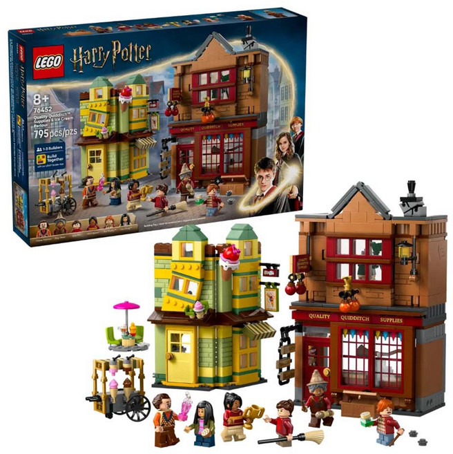LEGO 樂高 哈利波特 優質魁地奇TM 用品商店與冰淇淋店 Quality QuidditchTM Supplies & Ice Cream Parlour 76452, 1組, 咖啡色 + 黃綠色