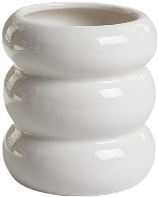 아늑공간 세라믹 다용도 브러쉬 연필꽂이, 유광 화이트, 1개