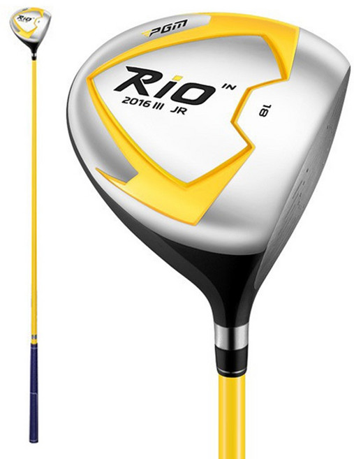 PGM Golf 兒童青少年高爾夫一號木桿 ver3 黃色 身高(135~155cm), 18度, L