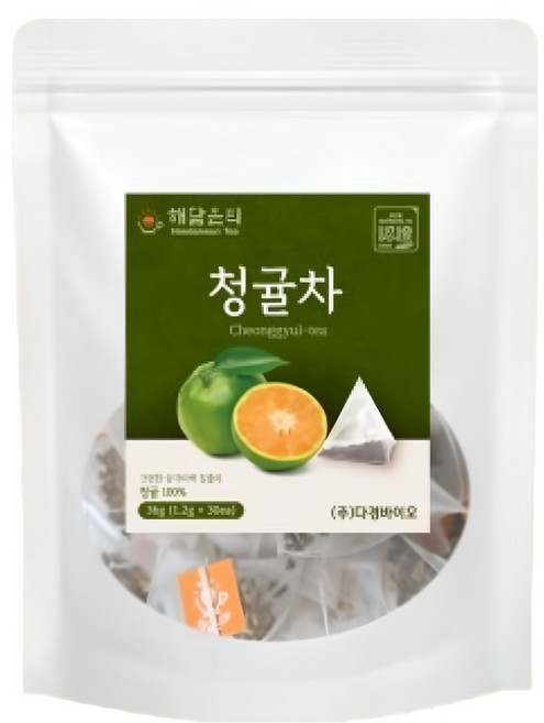 해담은티 청귤티백차 티백, 1개, 30개입, 1.2g