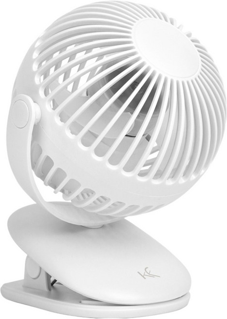 카프 BLDC 집게형 탁상 휴대용 무선 선풍기, KF-TF02, 화이트