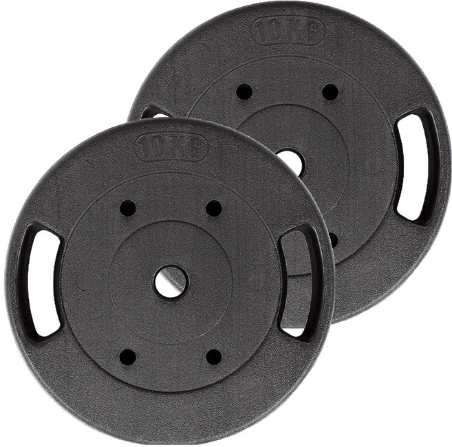 반석스포츠 PVC 코팅 국산 K 바벨, 10kg, 2개, 블랙