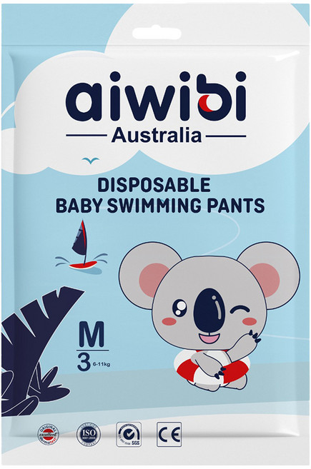 aiwibi 愛薇彼 一次性褲型尿布 游泳用 男女通用, M, 1件