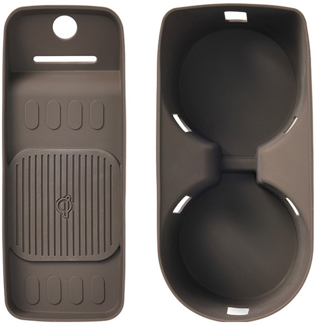 메이튼 팰리카빈 디 올 뉴 팰리세이드 LX3 튜닝 용품 실리콘 커버 7인승 무선 충전 패드 + 컵홀더 세트, 1세트, 브라운