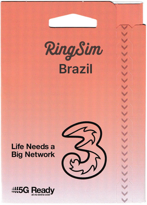 링심 브라질 쓰리심 5G 유심칩, 1개, 30일, 총 18GB