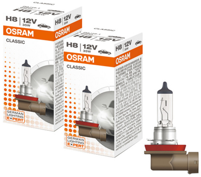 오스람 클래식 순정 할로겐 램프, 2개, H8