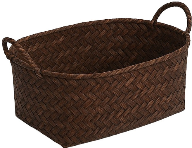 리브리카 손잡이 라탄 바구니, 다크, 1개