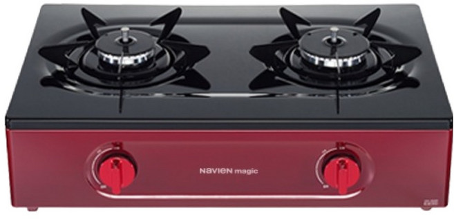 나비엔매직 가스레인지 와인레드 2구 고객직접설치, GRF-1322PD, LPG