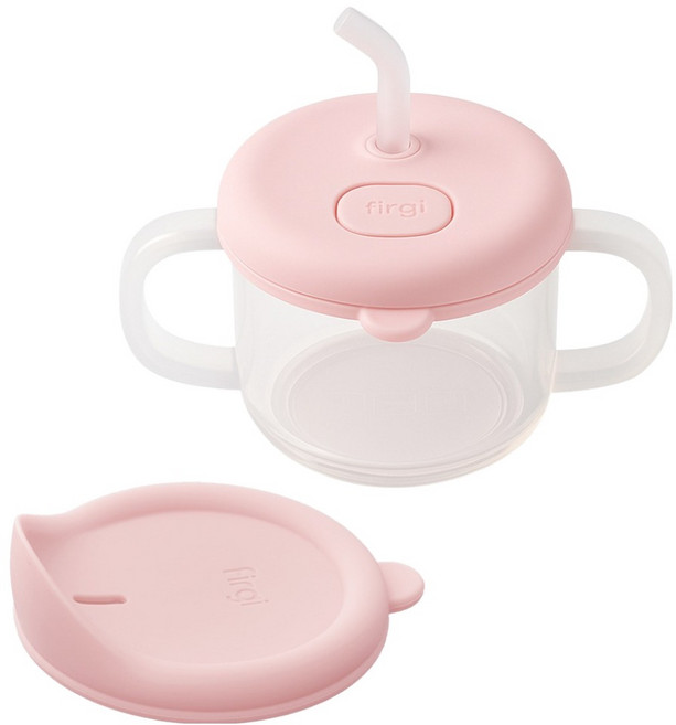 퍼기 처음 쓰는 말랑 빨대컵 세트, 200ml, 1세트, 파스텔핑크