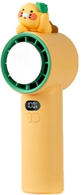 카카오프렌즈 춘식이 파워쿨링 급속 냉각 휴대용 핸디 선풍기, 옐로우 볼캡 춘식, 옐로우