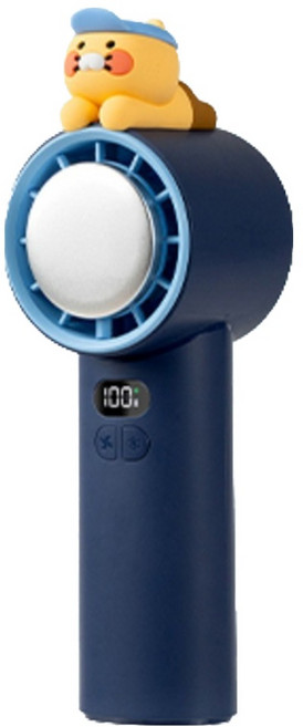 카카오프렌즈 춘식이 파워쿨링 급속 냉각 휴대용 핸디 선풍기, 블루 선캡 춘식, 블루