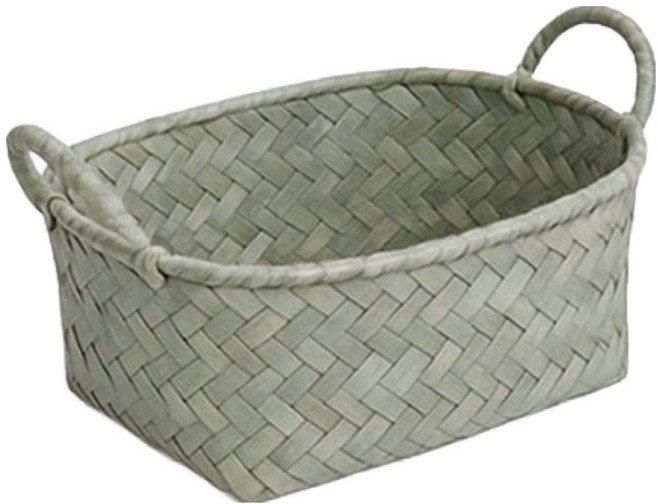 리브리카 손잡이 라탄 바구니, 화이트, 1개