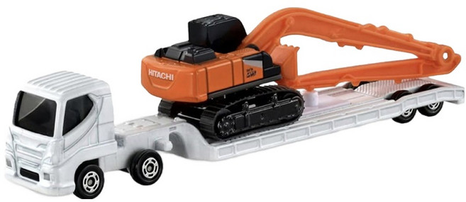토미카 143 히타치 건설기계 초장굴착기 ZX210-7 SLF와 운송차 피규어, 1개, 상세페이지 참조