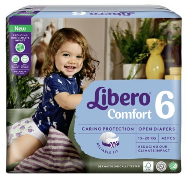 Libero 麗貝樂 Comfort黏貼型尿布, 第6階段, 42片