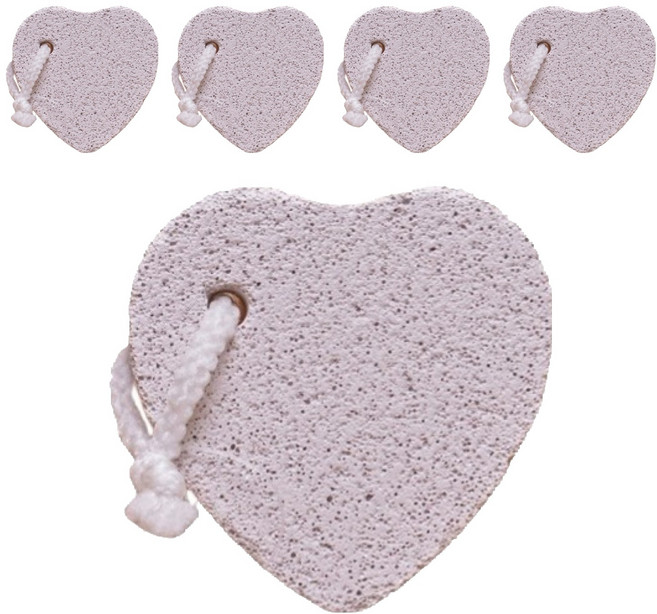 바롬몰 풋 스크럽 화산석 핑크 하트 6.4 x 6.9 x 1.5 cm, 1개입, 5개, 80g