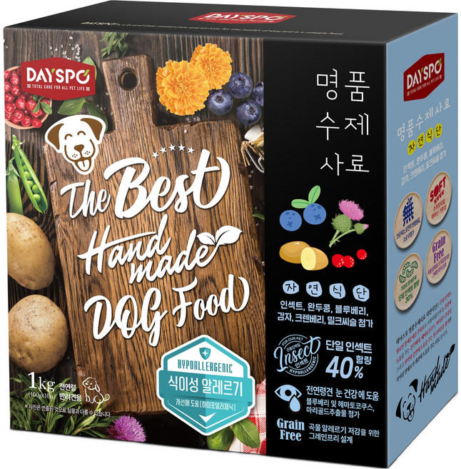 데이스포 전연령 강아지 수제 소프트사료 자연식단 10p, 혼합맛, 1kg, 1개