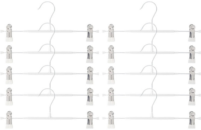 라라공방 논슬립 코팅 자국방지 치마바지걸이, 화이트, 10개