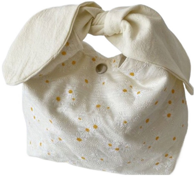 귀여운 묶음 도시락 가방, 아이보리, 1개