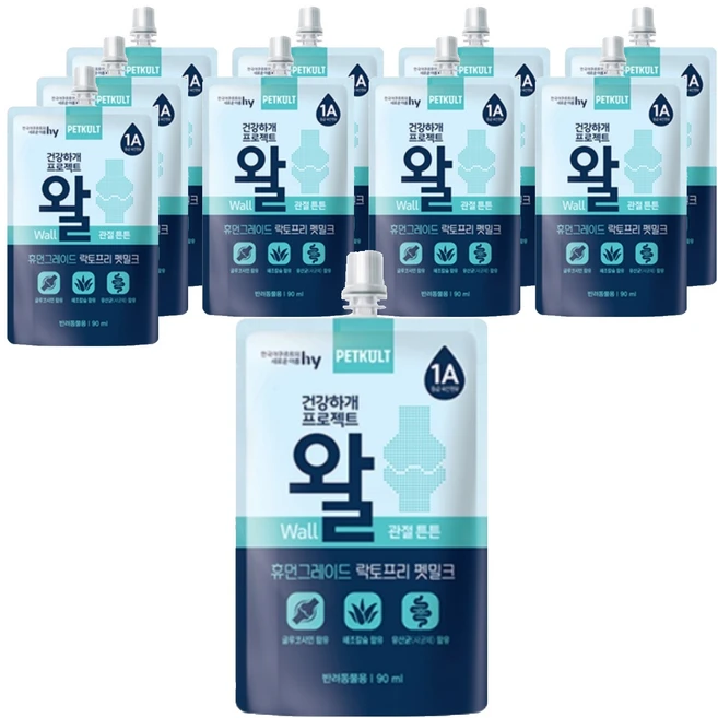 펫쿠르트 강아지 건강하개 프로젝트 왈 관절튼튼 음료, 원유, 90ml, 10개 - 쿠팡