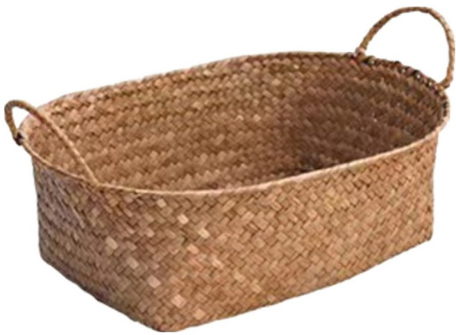 리브리카 손잡이 라탄 바구니, 브라운, 1개