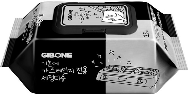 기본에 가스레인지 전용 세정티슈 캡형 25매, 1개