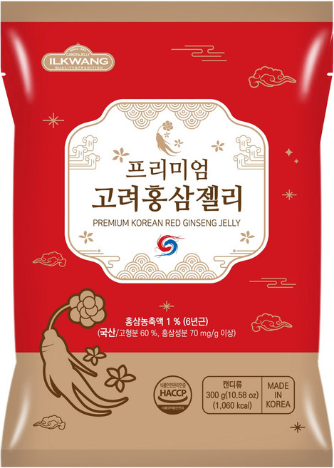 일광제과 프리미엄 고려홍삼 젤리, 300g, 1개