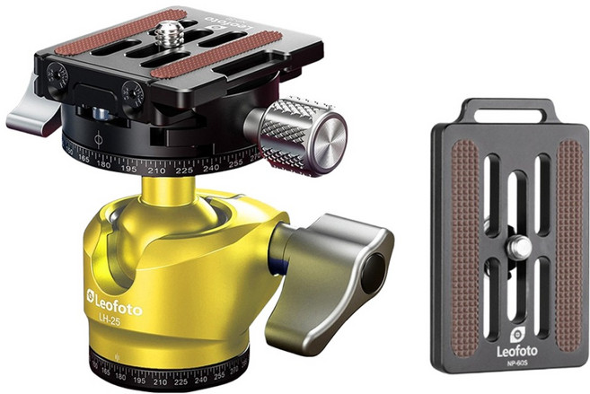 레오포토 볼헤드 + 플레이트 세트 옐로우, 1세트, LH-25R+NP-50