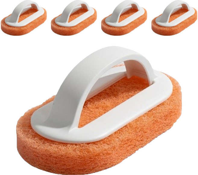 루이노리브 다용도 욕조 주방 세척 청소 브러쉬 7.1 x 13.3 x 5.3 cm, 화이트, 5개