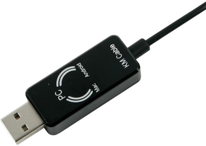 컴스 2대 PC 키보드 마우스 컨트롤 스마트 USB KM LINK 케이블 2m DM188, 1개, 1m