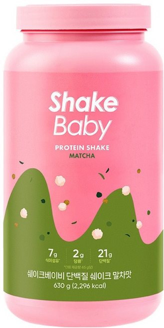 ShakeBaby 纖活蛋白奶昔粉 抹茶口味, 1罐, 630g