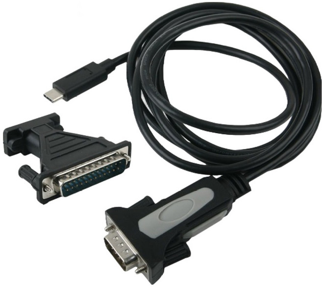 컴스 C타입 USB 3.1 시리얼 RS232 케이블 1.8m, WT289, 블랙, 1개