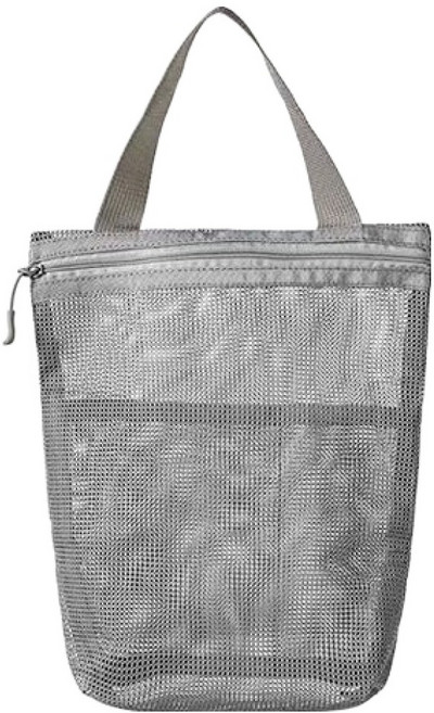 더자카 대용량 물빠짐 메쉬 수납 파우치, 그레이