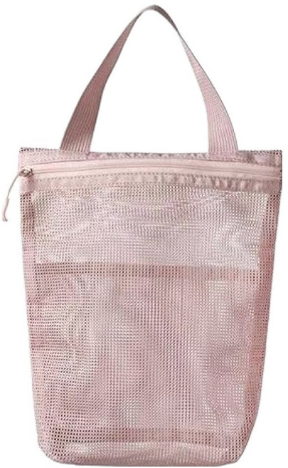 더자카 대용량 물빠짐 메쉬 수납 파우치, 핑크