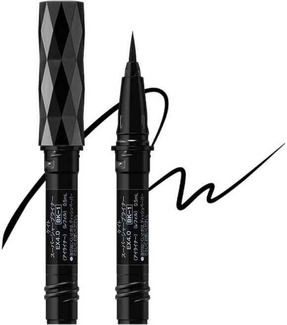 가네보 케이트 슈퍼 샤프 EX4.0 아이 라이너 리필 더블 세트 0.5ml, BK-1 딥 블랙, 1개