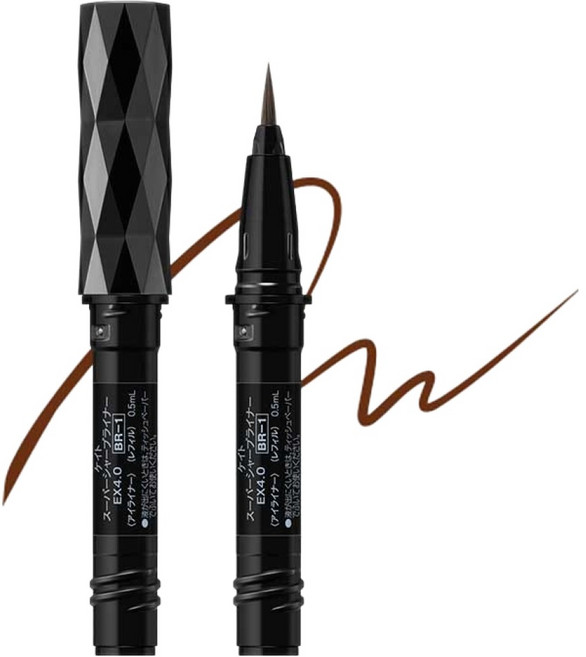 가네보 케이트 슈퍼 샤프 EX4.0 아이 라이너 리필 더블 세트 0.5ml, BR-1 내추럴 브라운, 1개