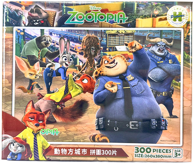 HUNDRED PICTURES 百耘圖 Zootopia 動物方城市 3 拼圖 HPD0300S-260 38 x 26cm, 300片, 多色, 1盒