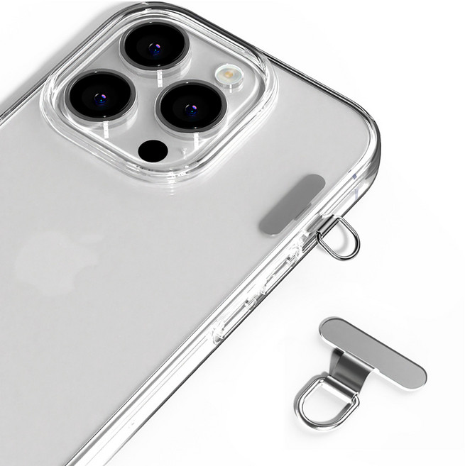 구스페리 미니 휴대폰 키링 고리, 실버, 2개