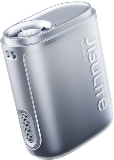 지수라이프 BLDC LED 미니 휴대용 무선 넥 선풍기, Neck Fan Life 5, 실버