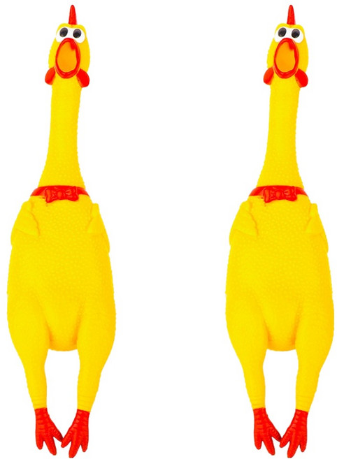 비에이비오 꼬끼오 소리나는 삑삑이 닭 인형, 혼합색상, 2개