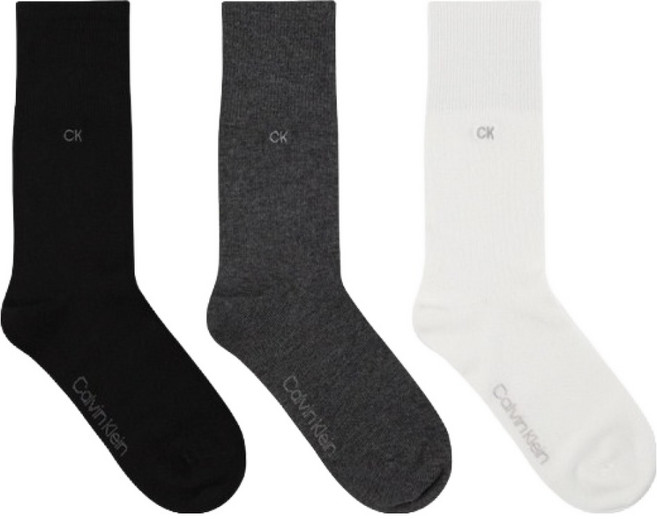 캘빈클라인 시그니처 로고 삭스 베이직 3족 세트