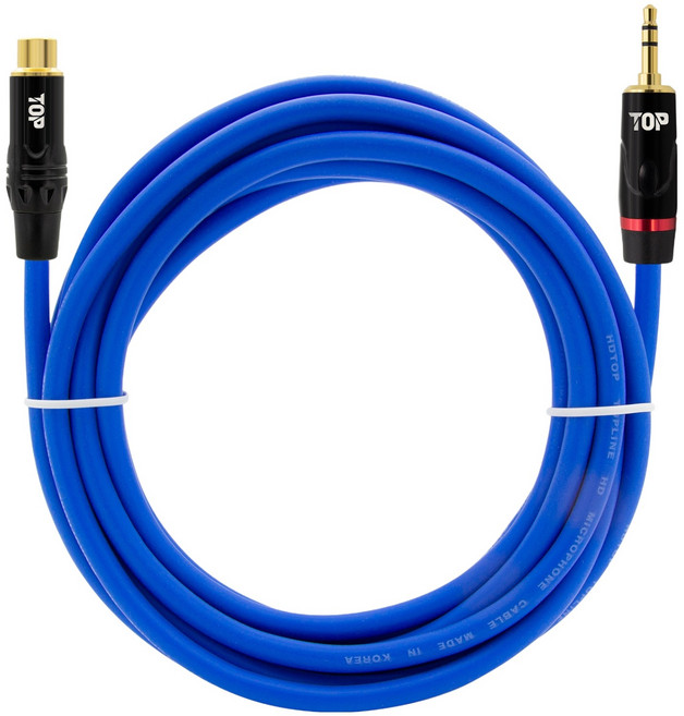HDtop RCA 母 TO 3.5 立體聲 公 連接線 藍色 HT-TP1522, 10m, 1個