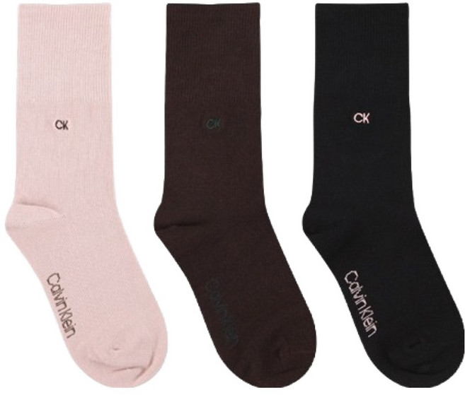 캘빈클라인 시그니처 로고삭스 컬러 3족 세트