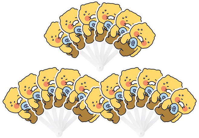 춘식이 접이식 부채, 여름, 3개