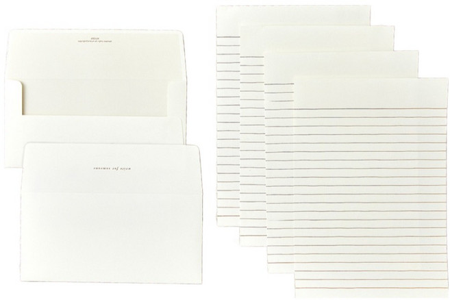 아르디움 심플 편지지 4p + 봉투 2p 세트, 실버, 1개