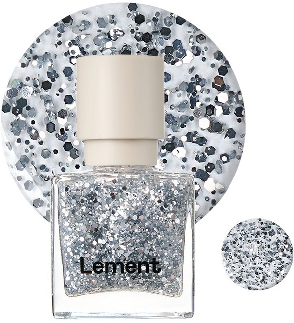 르멘트 컬러 네일 매니큐어 58 오버도트 글라스, 실버, 9.5ml, 1개
