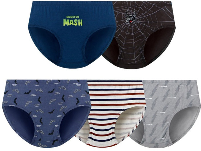 엠알키즈 히어로 순면 학생 삼각팬티 5종 세트