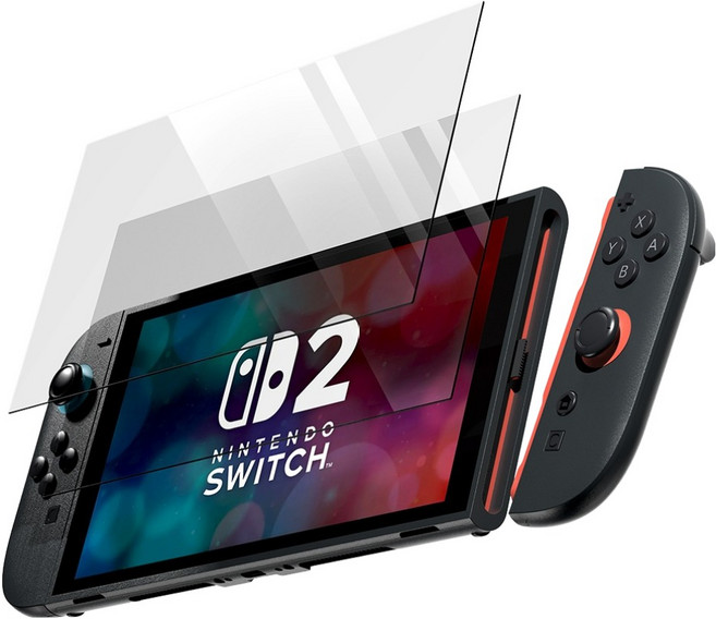 구스페리 닌텐도 스위치2 강화유리 액정보호필름 2p 세트, 투명, 1세트